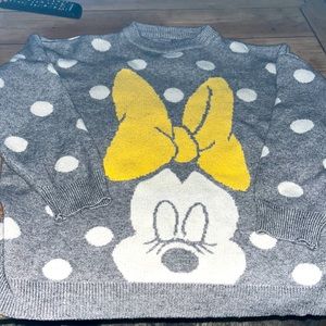 Minnie Mouse gray Polk-a-dot sweater, S